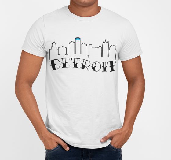 Detroit Skyline & Serif T-Shirt