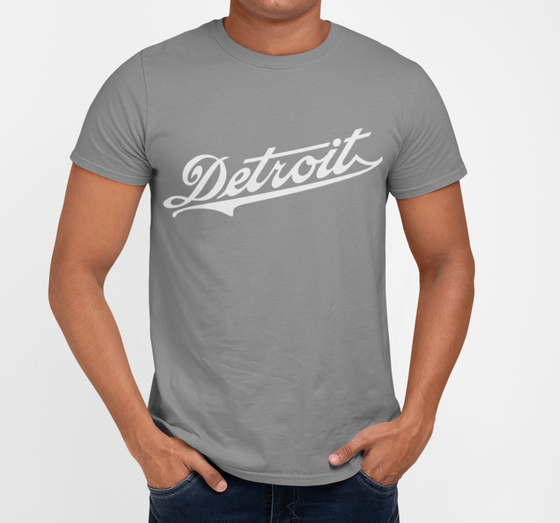 White Retro Detroit T-Shirt